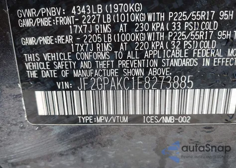 2014 Subaru Xv Crosstrek 2.0I Limited from USA, damaged, VIN JF2GPAKC1E8273885